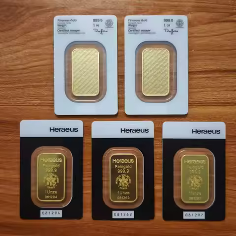 Hot Sales Non-Magnetic Swiss Gold Plated Bar 1 Ounce Copper Bar with Serial Number Collectible Souve