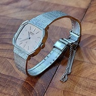 1970年代女款SEIKO格紋刻花古董老機械錶 昭和手鏈手捲式腕時計