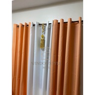 WindowStyleMNL 3in1 "Apricot & Cream" Curtain 5-8 feet