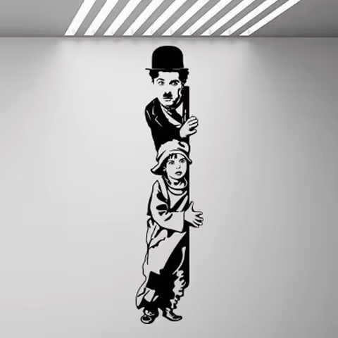 Art Decor Chaplin the Kid Wall Stickers Vinyl Movie Star Actors Wall Decal Home Decoration for Livin