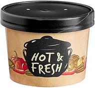12 oz Medley Double Poly Paper Soup Containers with Vented Lids–25 Pack Disposable Hot Food Cups, Ic