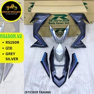 (STICKER TANAM/AIRBRUSH) RAPIDO COVER SET HONDA RS150 RS150R V2 (23) GREY/SILVER