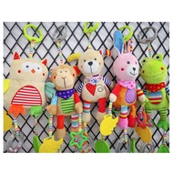 0-2 yrs old Infant Wind Chime Hanging Animal Toy Rattle Early Development Toy Plush Toys Stroller Baby Cot Car Seat