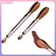 [Beautyoufeel] Cooking Tongs, Walnut Wood Tongs, Cooking Tongs, Stainless Steel Non-Slip Walnut Sala
