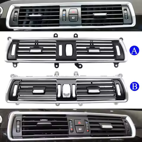 Front Console Chrome Central Air Conditioner AC Vent Grill For BMW 5 Series GT F07 528 535 550 2010-
