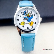 Donald Duck Dial Watches Cartooon Cute Children's Watch Leather Band Colorful Optional Glass Dial Ki