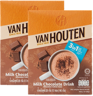 Van Houten 3in1 Milk Chocolate Drink Powder แวน ฮูเต็น เครื่องดื่ม มิลค์ ช็อกโกแลต 28g. x 5ซอง (2กล่อง)