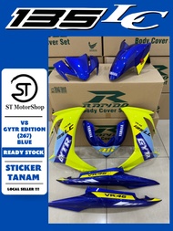 YAMAHA Lc135 V8 GYTR Edition (267) Blue Cover Set RAPIDO Coverset Body Cover Sticker Tanam Stripe Ta
