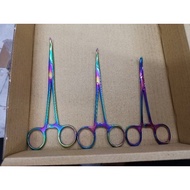 Color Titanium Hemostatic Forceps, Curved Nose, 12,14,16,18cm