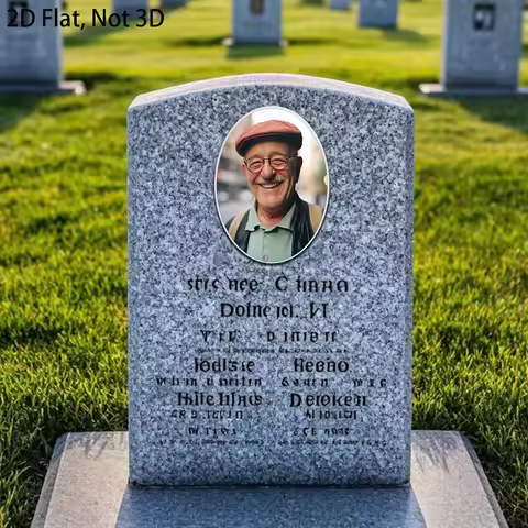 2D Flat Not 3D 1pc Custom Photo Memorial Headstone Tile Contemporary Style Durable Outdoor Plaqu Cus