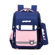 Balo chống gù cho bé đi học tiểu học form hộp đứng nhiều ngăn vải oxford cao cấp chống nước 3268