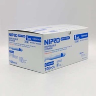 ไซริงค์ นิโปร Syringe Nipro (1 กล่อง) ขนาด 1 ml. กระบอกฉีดยา หลอดฉีดยา ล้างจมูก ให้อาหาร ป้อนยาเด็ก 
