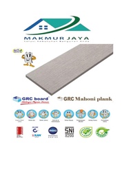 Mahoni Plank GRC 10 cm motif Kayu datar / Lisplang 8 x 100 x 3000 mm