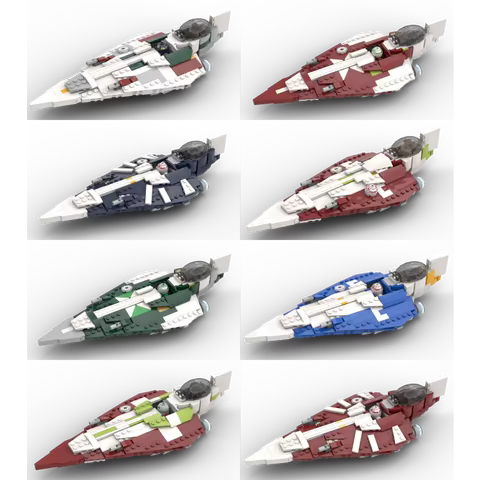 NEW 300+PCS MOC Building block 75362 shuttle spaceship T-6 Birthday gift for children Frigate series