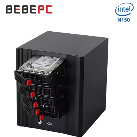 BEBEPC 6Bay 2.5/3.5 inch sata HDDs NAS Mini PC with Inter N100 Support Linux Router Computer for Hom