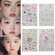 3d Adhesive Face Stickers Decal Party Face Body Colored Rhinestone Festival Makeup Stickers R7h1