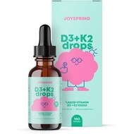 JoySpring Vitamin D3 Kids Drops with K2 – Liquid Supplement for Calcium Absorption & Joint Health – 