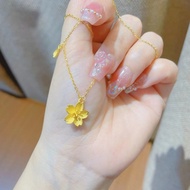 Emas 916 Rantai Leher Set | Gold 916 Necklace Cherry Blossom Necklace Integrated Chain Fashion Simpl