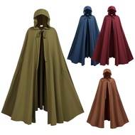 Adult Renaissance Cloak with Horn Button,Medieval Costume Cloak for Women Men,Hobbit Victorian Velve