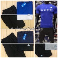 Sport set for men free size baju sukan riadah lelaki set seluar pendek