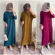 Lavina Midi Dress Batwing Plain Combed T-Shirt for Women