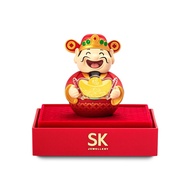 TT9 SK Jewellery 财神不倒翁 Roly-Poly God of Wealth 999 Pure Gold Ingot Bar