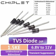 20Pcs TVS Transient Suppression Diode Unidirectional Bidirectional 1.5KE 1500W 1.5KE6.8A 7.5A 1.5KE8