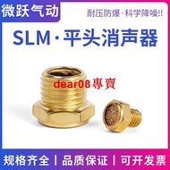 現貨電磁閥平頭消聲器SLM-M5 01020304半銅平頭消音器1分2分3分4分