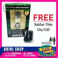 Lampu Led Motor Beat AYOTO PUTIH/ Lampu Led Depan H6 AYOTO sinar PUTIH