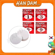 Kalita Round Filter Paper #1 #3 #6 #9 47mm 56mm 60mm 68mm 100pcs for Bialetti Moka Pot / from Korea