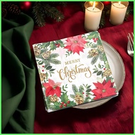 Decorative Paper Napkins Holiday Square Flower Dinner Paper Napkins 33x33cm/12.99x12.99 Inches Chris