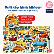 Bộ xếp hình valy Mideer 104 mảnh ghép dành cho bé từ 4 tuổi (Puzzle) - Chủ đề Garage xe ô tô