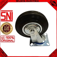 5 inch black rubber trolley wheels Live rubber trolley cart wheels