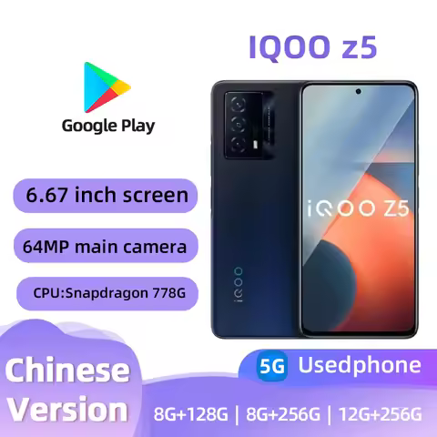 iQOO Z5 5G SmartPhone CPU Qualcomm Snapdragon 778G Battery capacity 5000mAh 64MP Camera original use