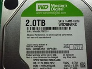 WD硬碟  SATA  2TB  型號: WD20EARX