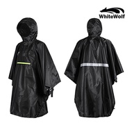[White Wolf] Raincoat Raincoat Poncho Raincoat Motorcycle Black/Orange
