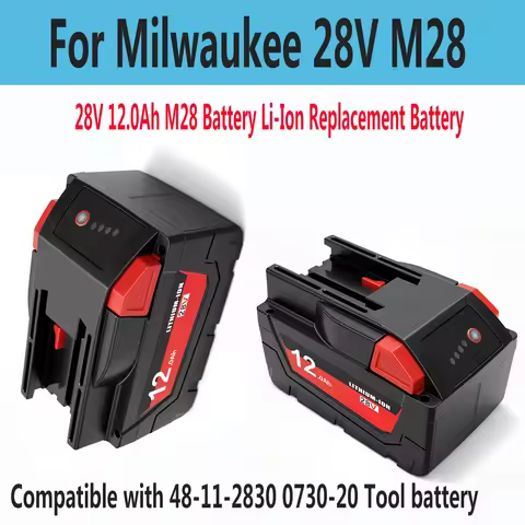 28V 12.0Ah M28 battery replacement Battery For Milwaukee Tool battery Works with ALL Milwaukee M28 a