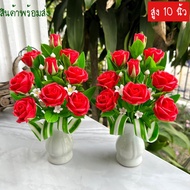 **** 9 Red Roses 10 Inches Worship The Feet Of Wessuwan Rose Vases Clay