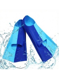 1對藍色矽膠鯊魚鰭,讓游泳變得有趣又輕鬆——初學者的完美選擇！