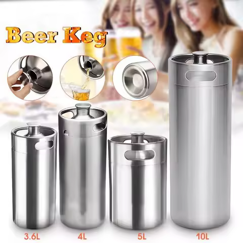 Beer Keg Growler 2L/3.6L/4L/5L Craft Beer Barrel Mini Casks Portable Beer Carbonated Dispensing Cont