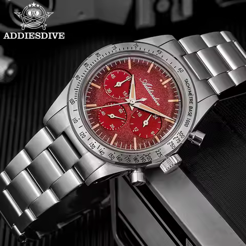 ADDIESDIVE NEW Chronograph Watch C3 Luminous 0S20 Movement 316L Stainless Steel Diving 100m Waterpro