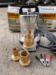 ไดโว่/ปั๊มแช่ สแตนเลส ใช้แบตเตอรี่ ท่อทองเหลือง 3ขนาด ยี่ห้อ Onsen