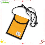 MELENE Multi Functional Bag, Solid Color Square Shape Travel Document Passport Bag,   Cloth Crossbody Handphone Bag