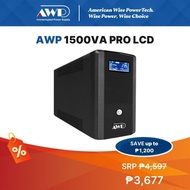 ♞AWP Aide Pro LCD 900W-1500VA UPS with AVR Uninterruptible Power Supply (6 Sockets)