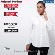 BAJU KEMEJA WANITA CRESSIDA ORIGINAL LENGAN PANJANG PUTIH -EKRP.P2720