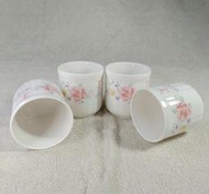 《 生活小舖 》早期 懷舊 復古 古早收藏 牡丹花茶杯10入 陶瓷小茶杯 大同瓷器