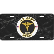 US MOS 68W Medic Personalized Front Aluminum License Plate Suitable for Outdoor Play 6 X 12 in