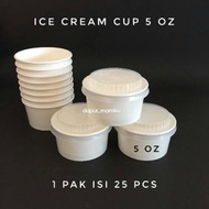 DAPURMAMI 25 Ice Cream Paper Cup + Lid 5 oz 1 Pack contains 25 pcs ice cream container Ice cream con