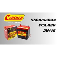 Century Marathoner Max NS60 NS60L /R 55B24L/R Car Battery Bateri Kereta Proton Saga Toyota Vios Proton Wira Proton Waja