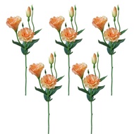 5PCS Artificial Silk Fake Eustoma Flowers Long Stem Lifelike for Wedding Party Home Decor